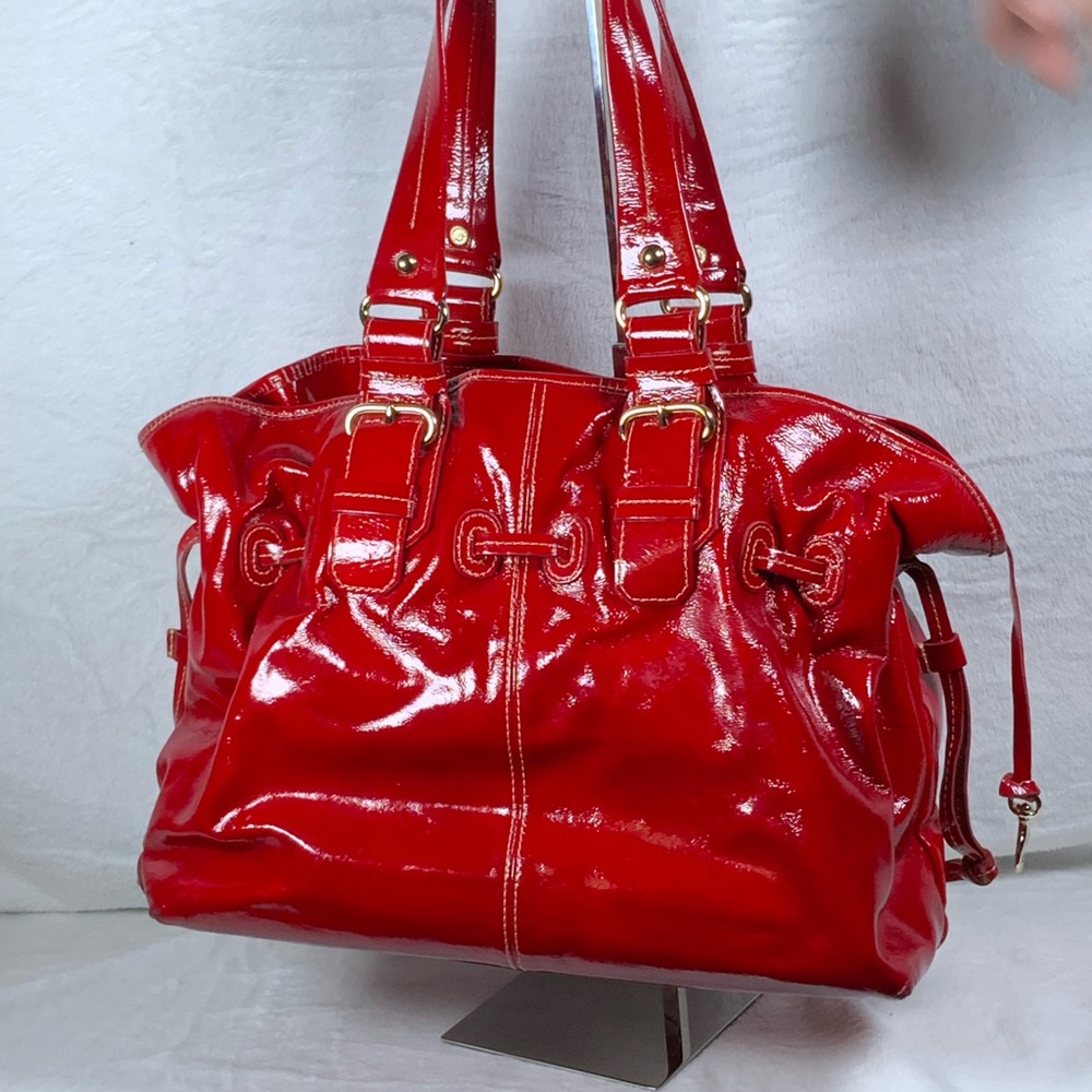 Dooney & Bourke Red Patent Leather Shoulder Bag - Picture 5 of 16